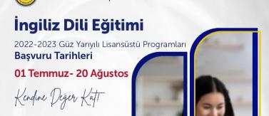 İngiliz Dili Eğitimi Tezli/Tezsiz Yüksek Lisans Programına Başvurular Başladı!